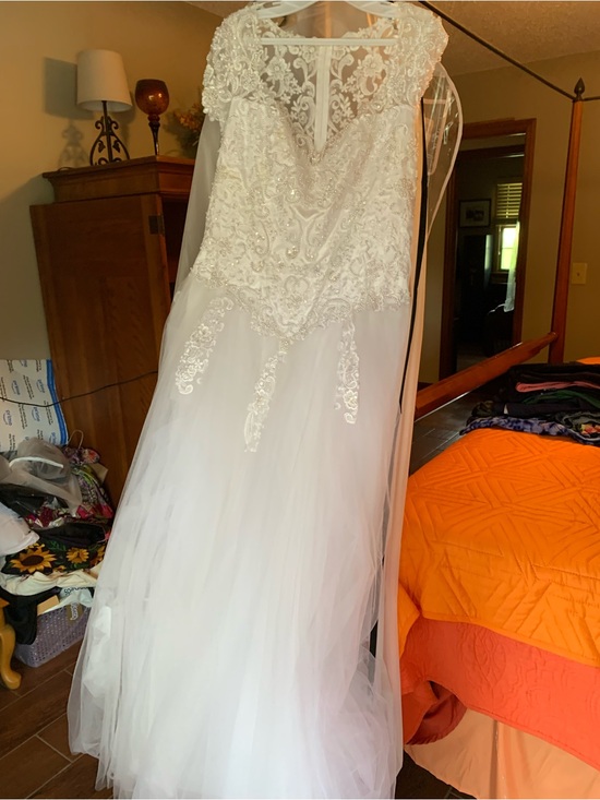 Unbranded Other - Rhinestone Lace Tulle Bridal Gown - White